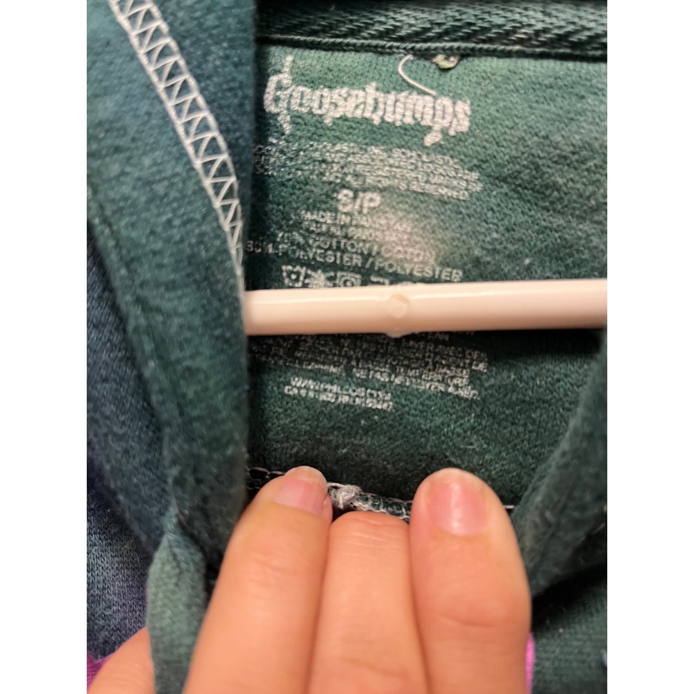 Goosebumps Hammerhead Shark Tie Dye Hoodie Green Purple Graphic Sweatshirt Small - Picture 6 of 7